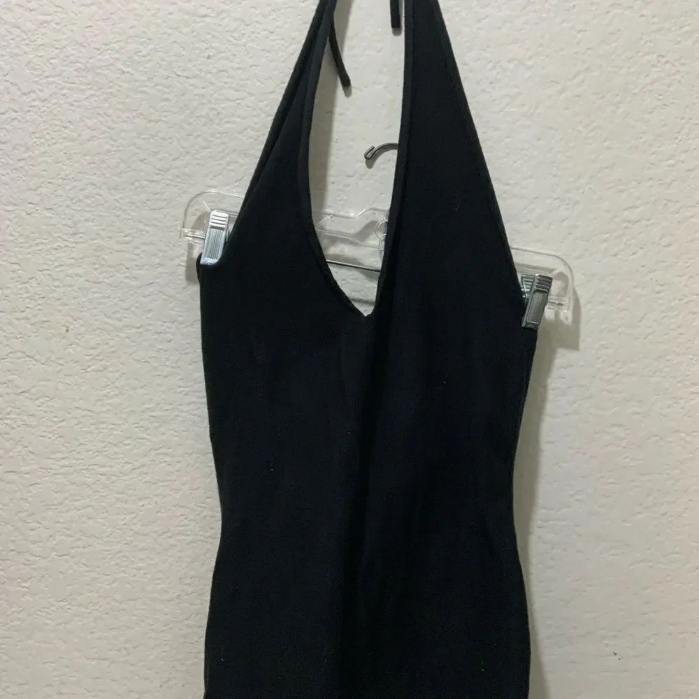 New Lioness Black Backless Halter knit Top size M